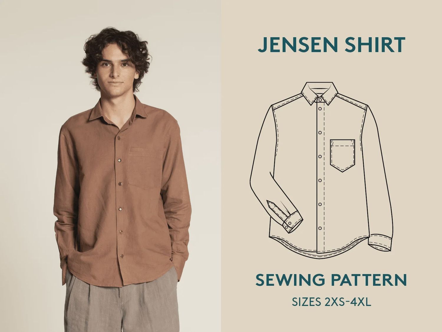 Jensen Shirt Men's Pattern Wardrobe by Me