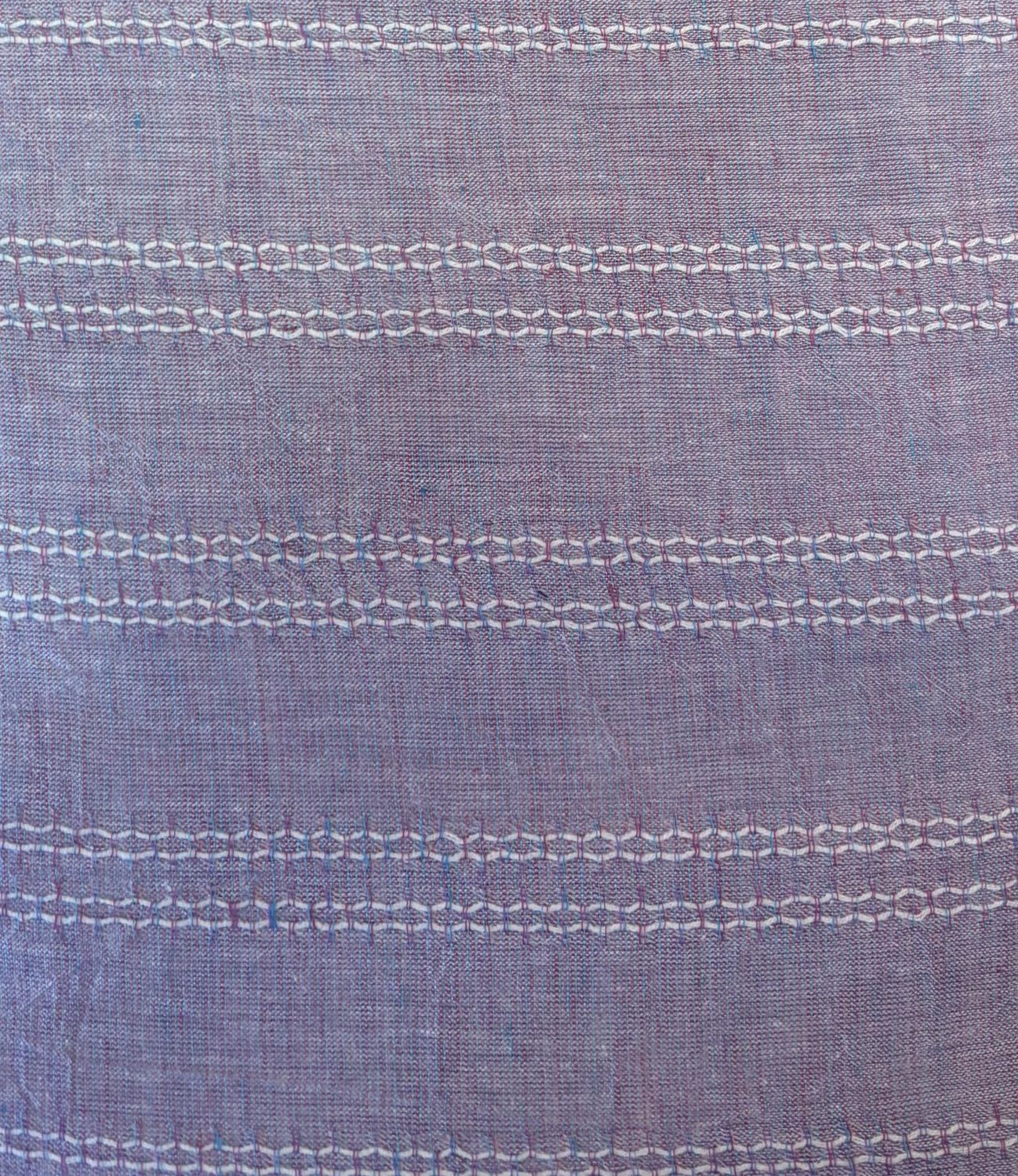 Lavender and White Dobby Yarn Dyed Cotton Linen Asaki Japanese Import