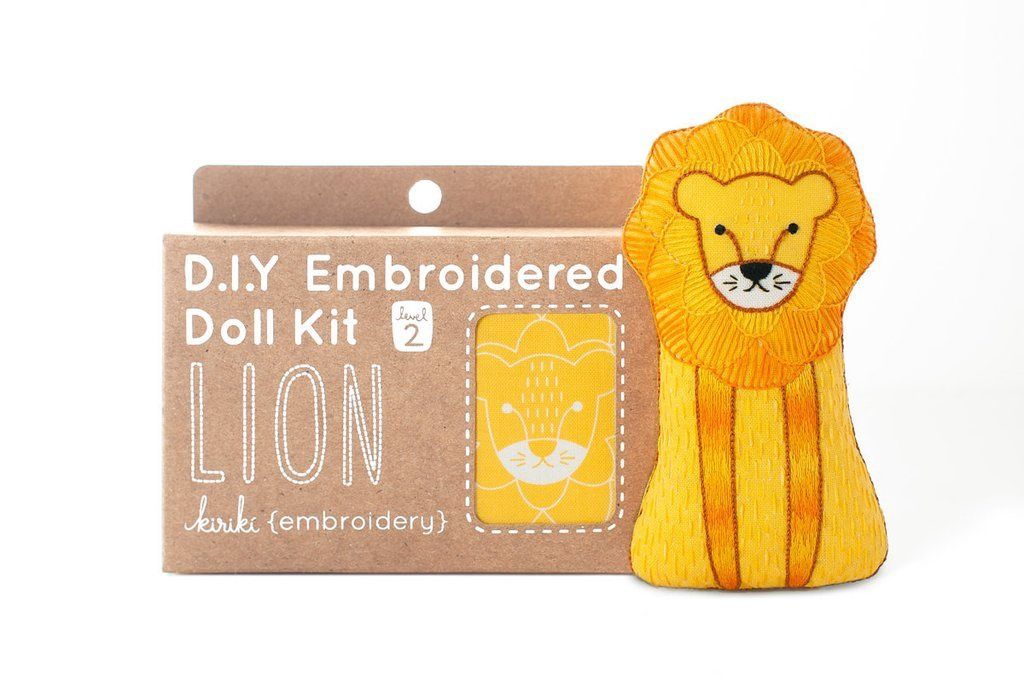 Lion Embroidery Doll-Maker Kit - Kiriki Press