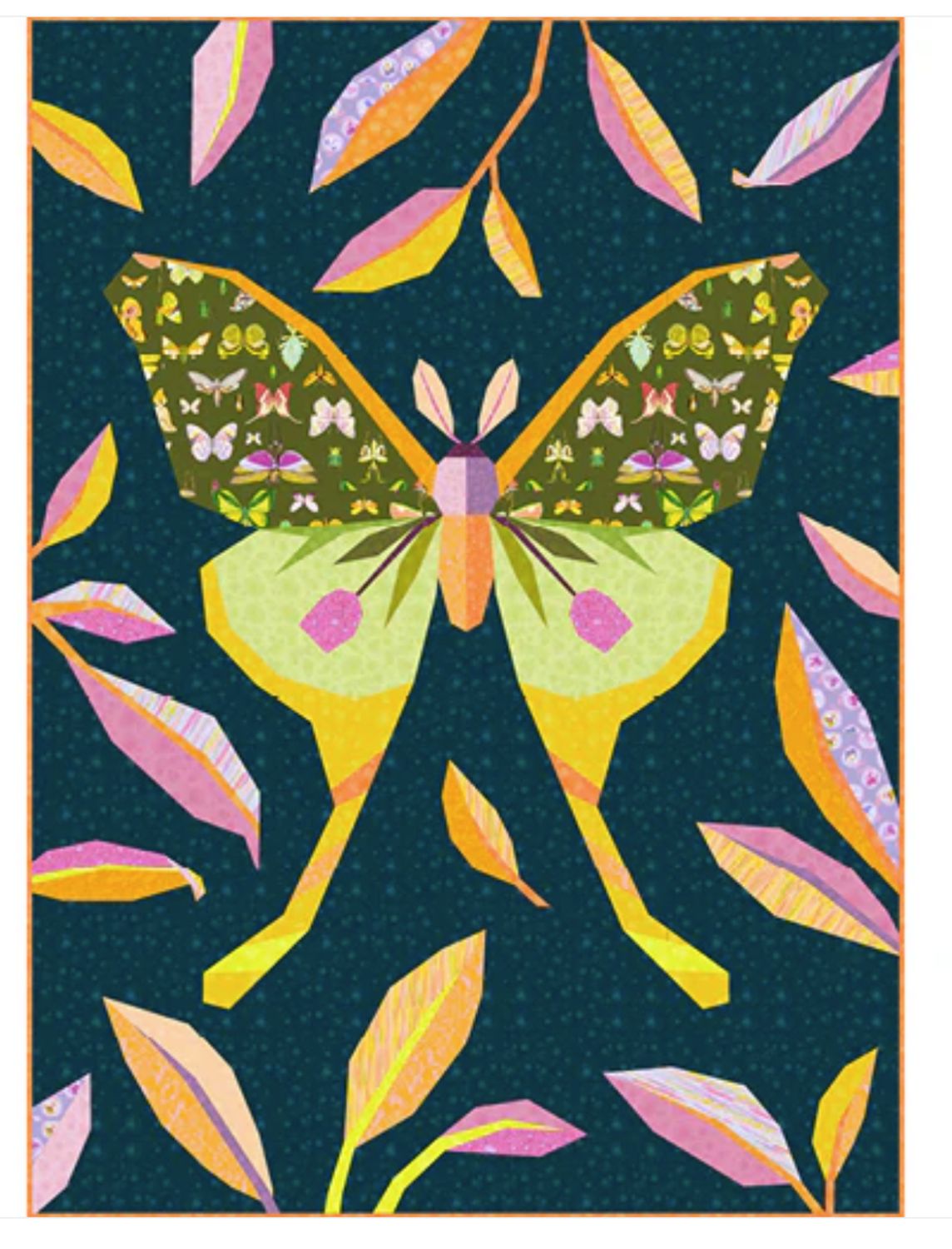 Luna Moth Foundation Paper Piecing Quilt Kit Insectarium by Tamara Kate