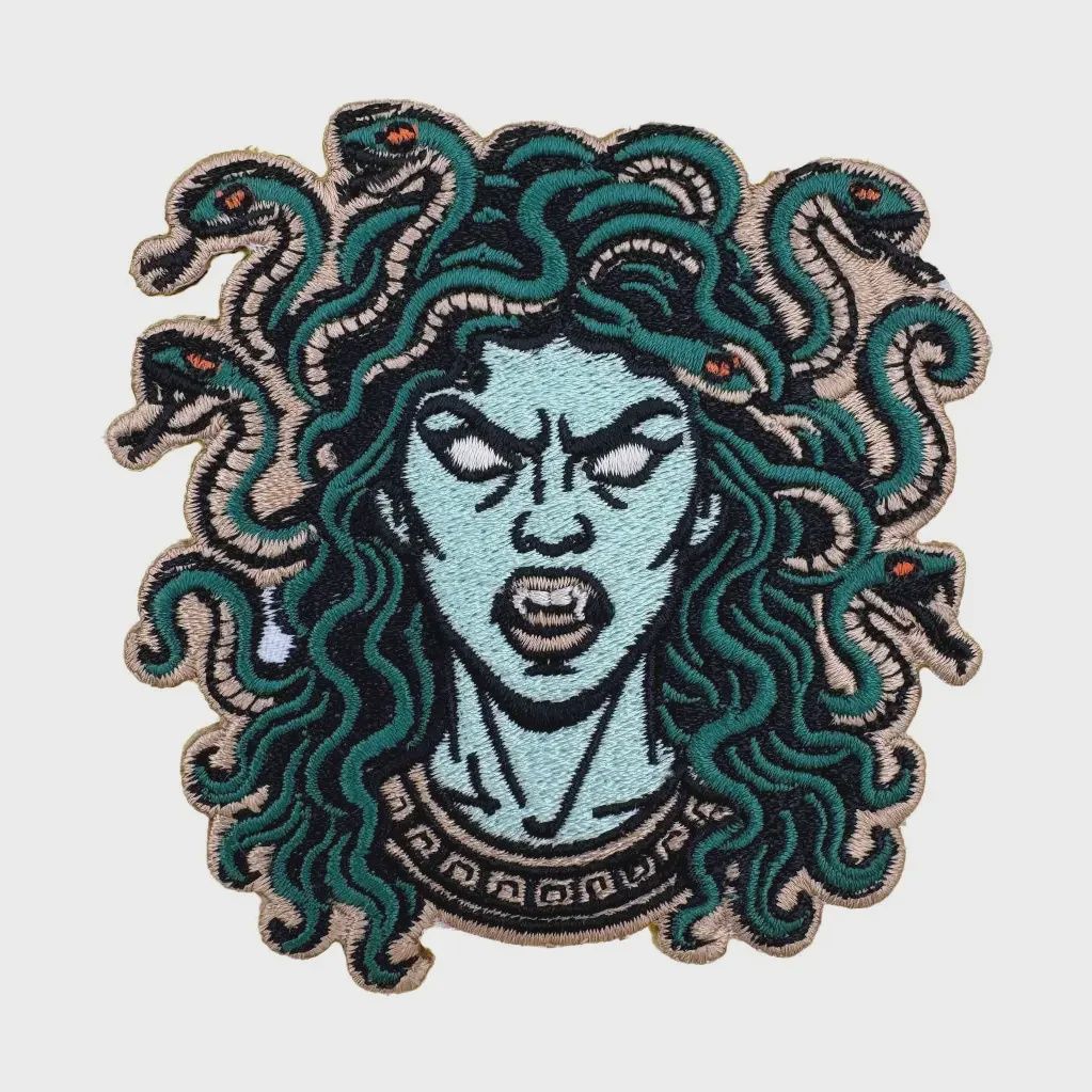 Medusa Embroidered Patch Shady Front