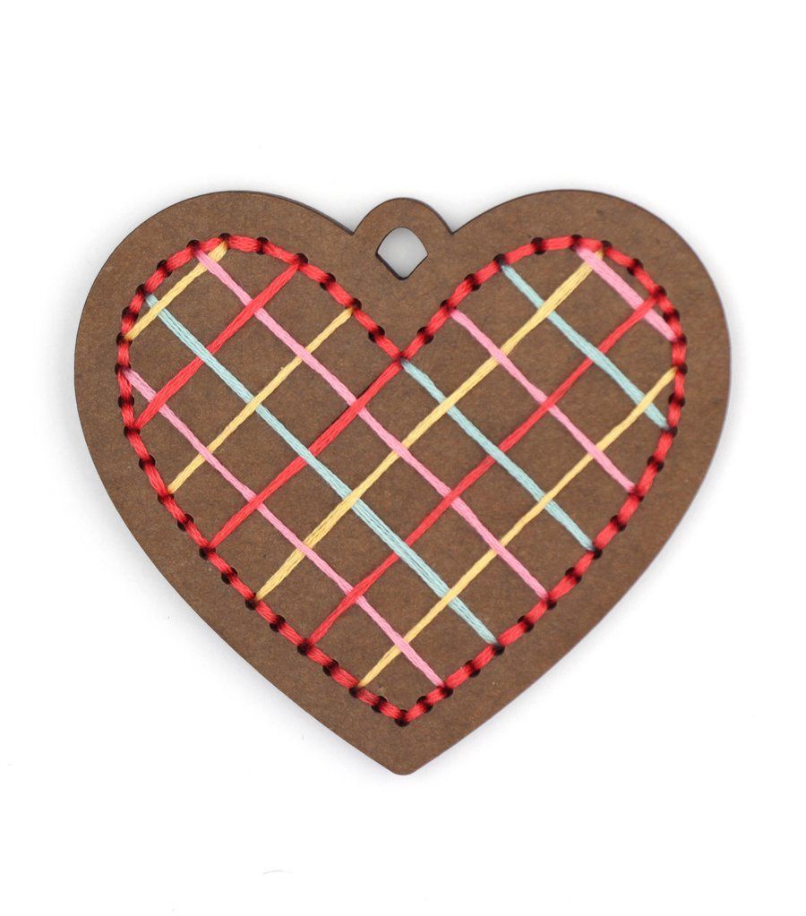Gingerbread Heart DIY Embroidery Ornament Kit
