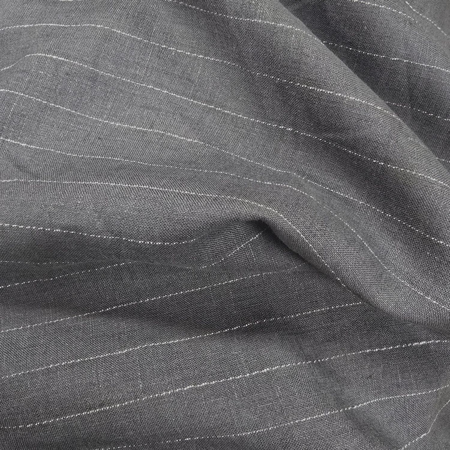 Grey/Blue Pinstripe Linen Deadstock