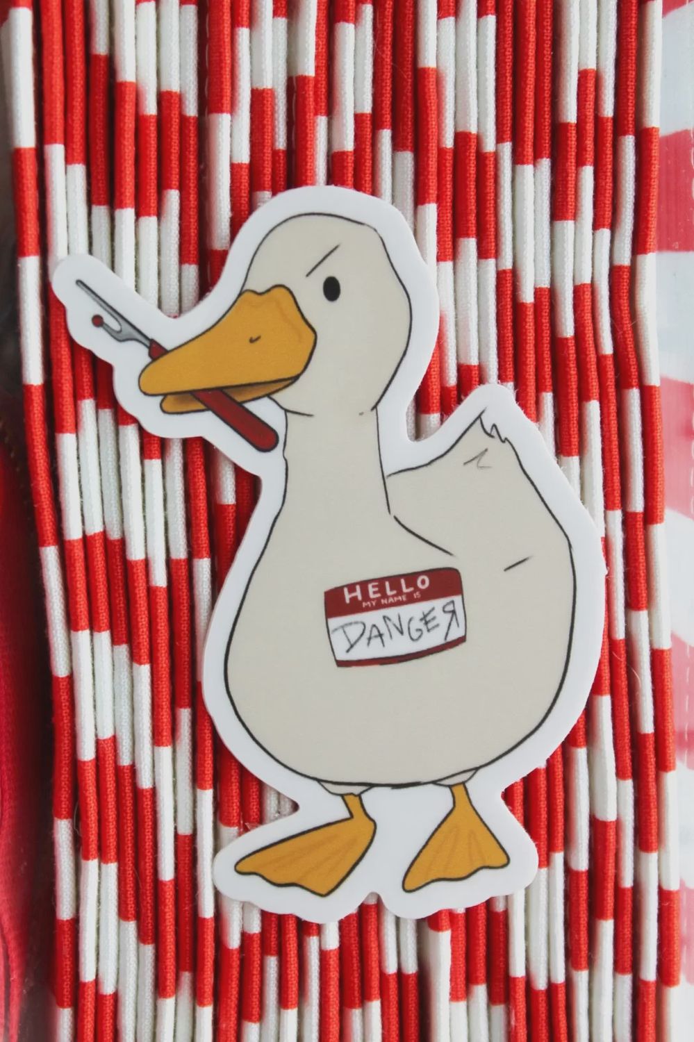 Hello My Name is Danger Goose Vinyl Sticker