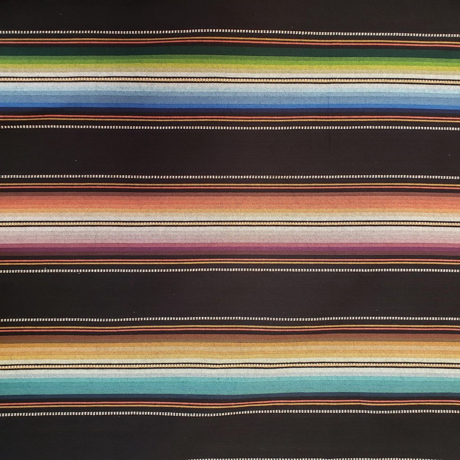 Imported Twill - Colored and Wide Black Stripes - Cotton