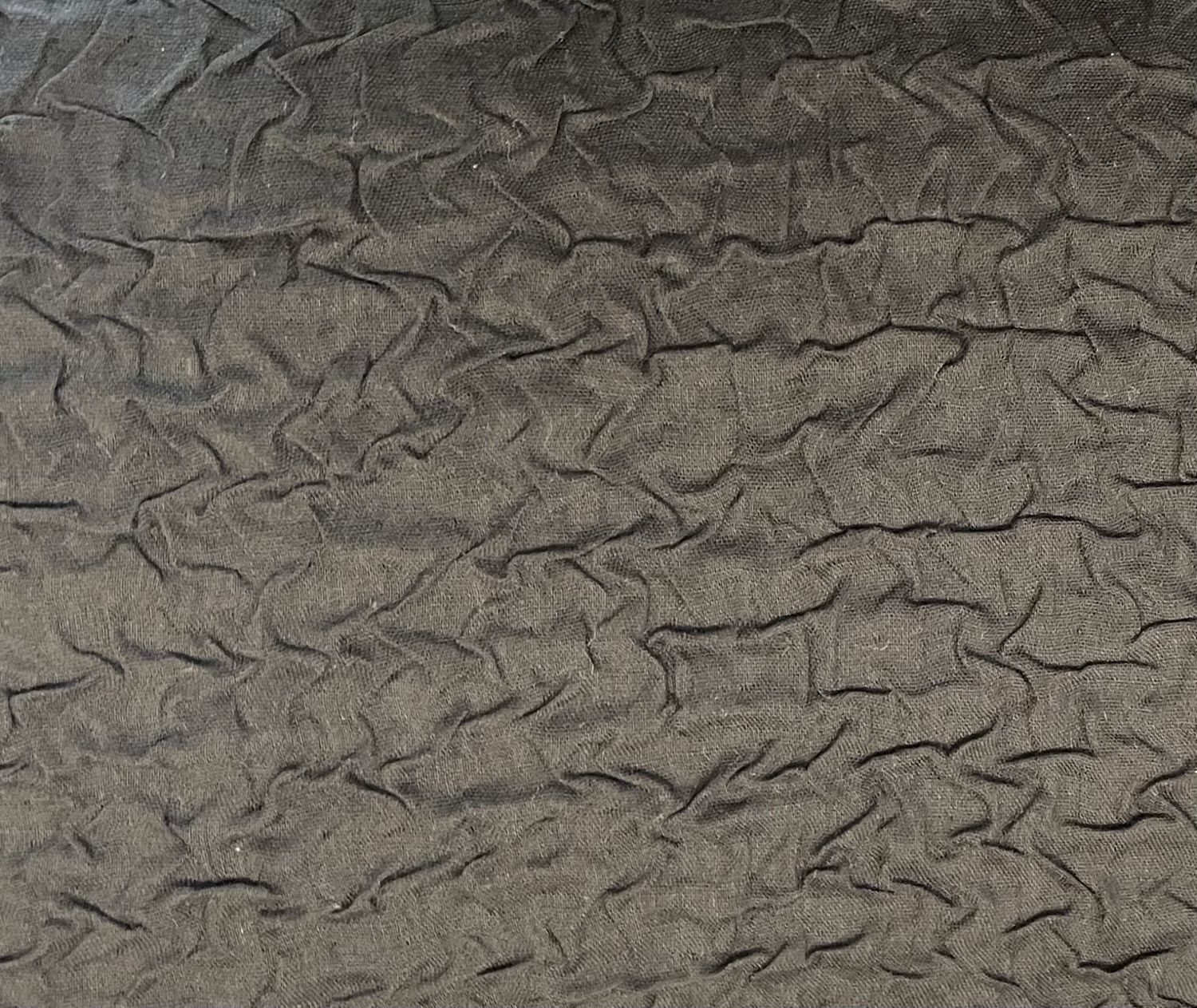 Japanese Imported Wrinkled Cotton Double Gauze Black Hishiei