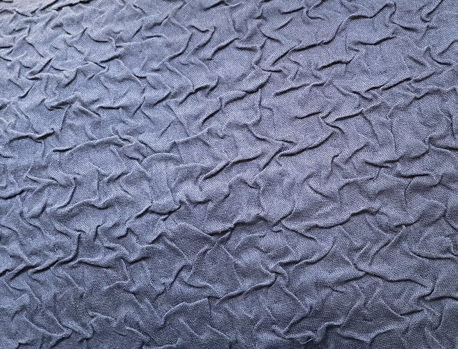 Japanese Imported Wrinkled Cotton Double Gauze Navy  Hishiei