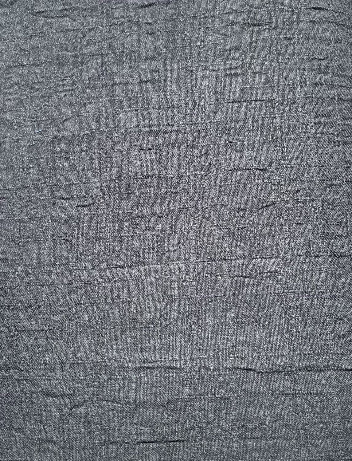 Japanese Imported Wrinkled Doby Cotton Midnight Black Morikiku