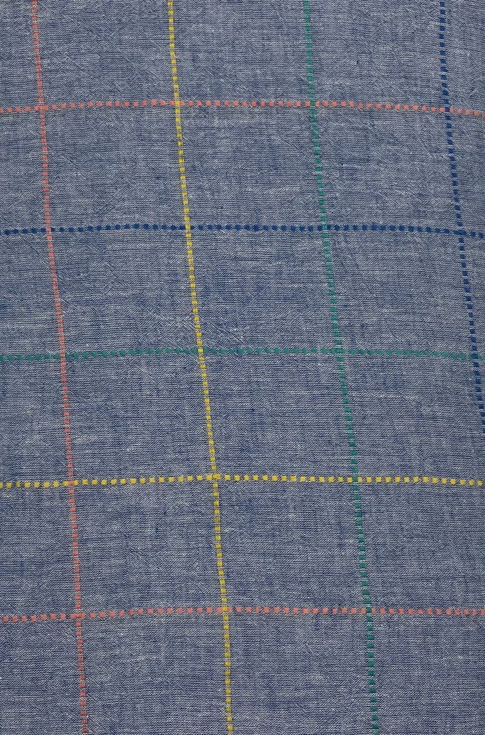 Japanese Yarn Dyed Cotton Linen Window Pane Asaki