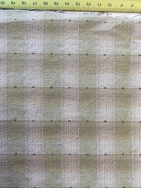 Light Green Plaid Yarn Dyed Woven 100% cotton Japanese Import
