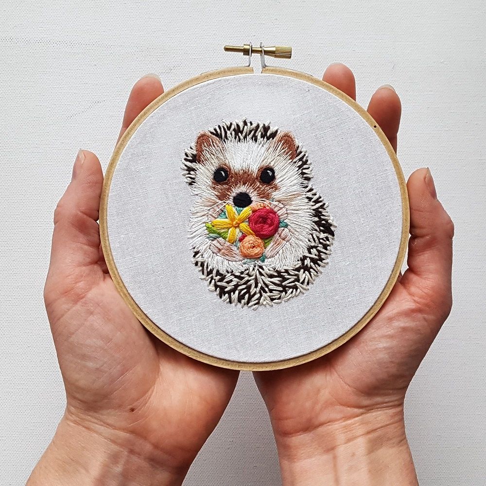 Lovely Hedgehog Embroidery Kit Jessica Long Embroidery