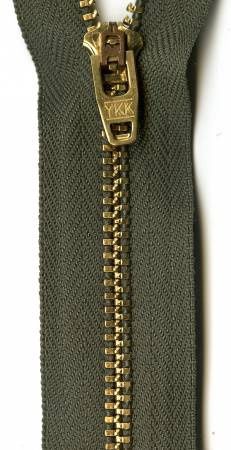 Metal Jean Zipper 7in Army Green