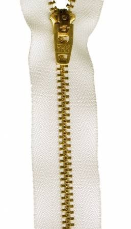Metal Jean Zipper 7in Silky White