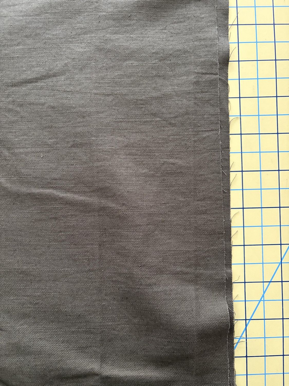 Grey Cotton Linen Serge Twill Japanese Import