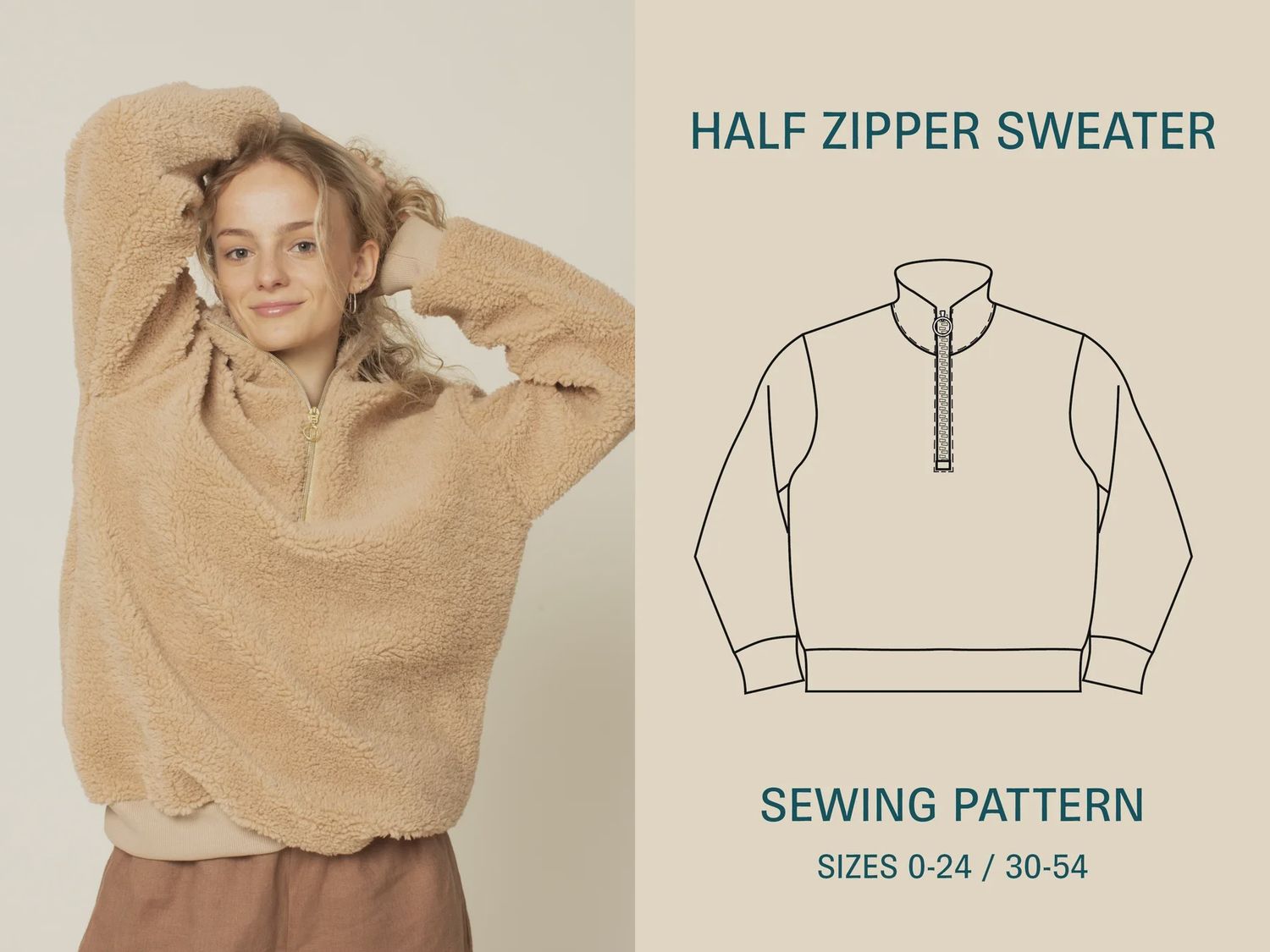 Half Zip Sweater Pattern - Wardrobe by Me