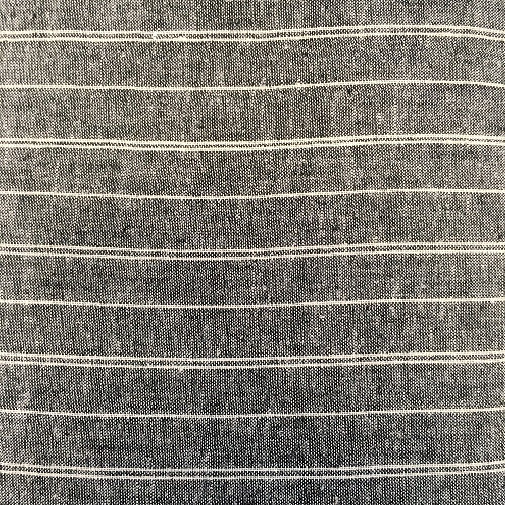 Hemp Organic Cotton Yarn-Dye Woven - Black Stripe