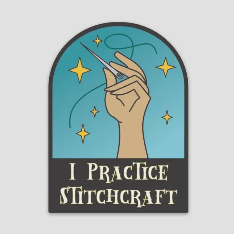 I Practice Stitchcraft Vinyl Sticker Purple Pineapple Studio