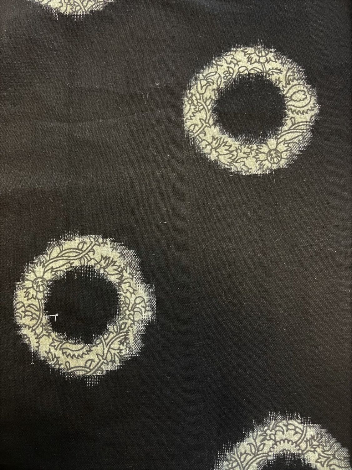 Indian Import Block-Over-Printed Cotton Ikat - Black/White