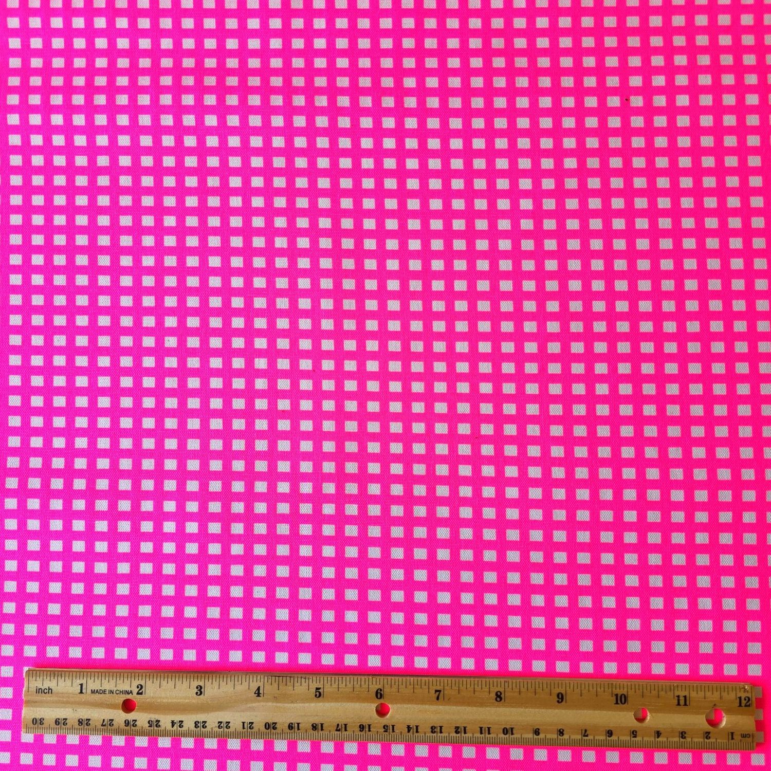 Japanese Cotton Oxford Neon Pink Plaid