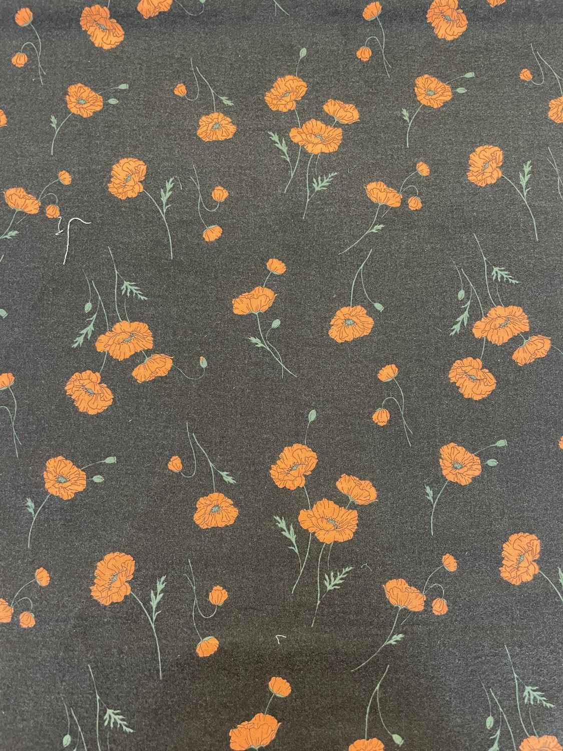 Japanese Cotton Viyella Print Orange Poppies