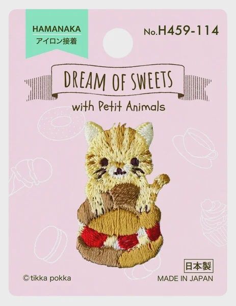 Kitten &amp; Cream Puff Embroidered Patch Japanese Import