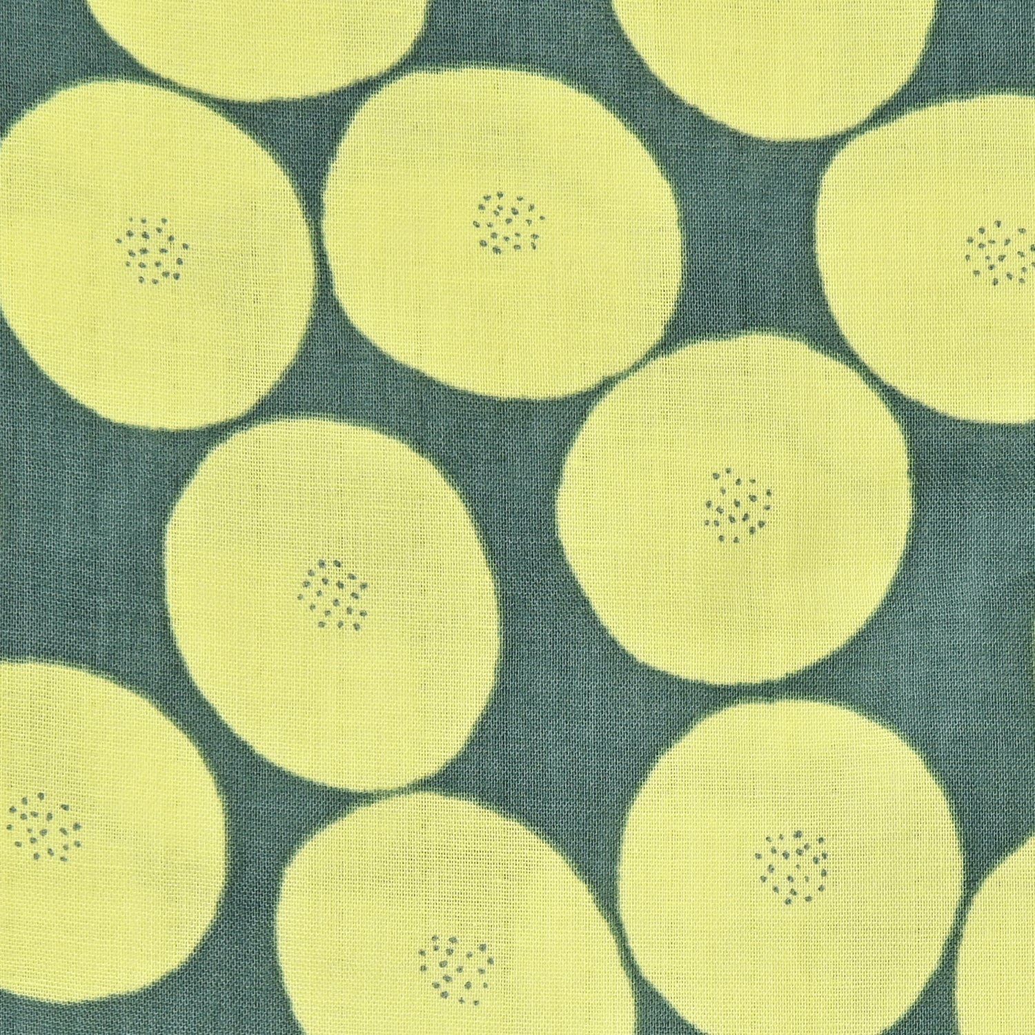 Kokka Muddy Works Mini Anpan Double Gauze Green and Yellow