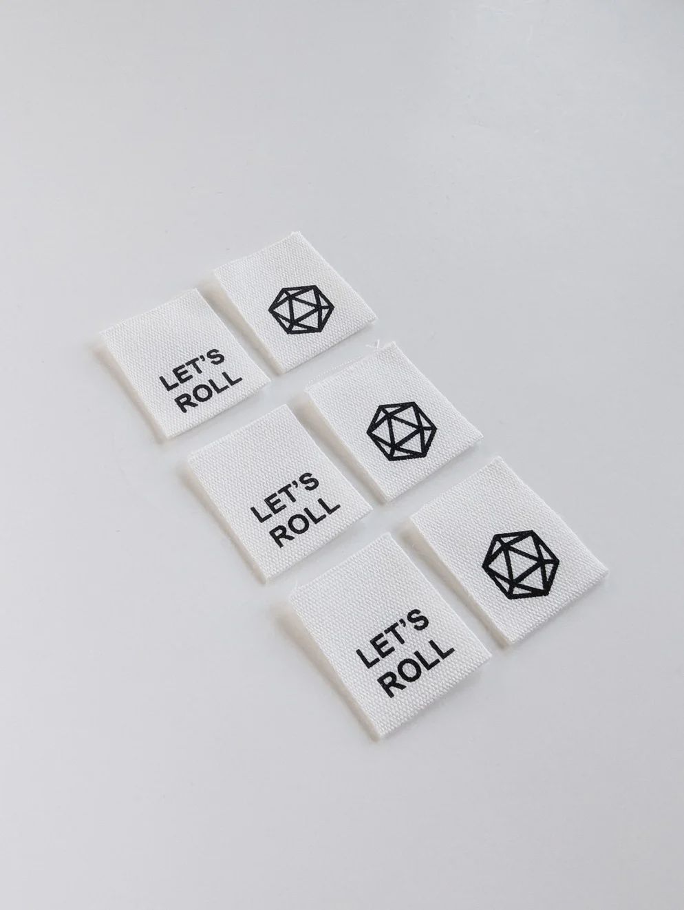 Let's Roll. D20, Cotton Labels, Intensely Distracted