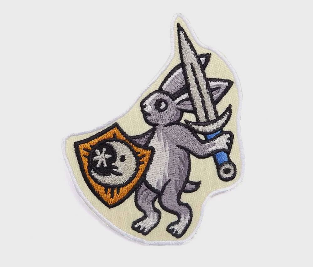 Medieval Warrior Rabbit Embroidered Patch Cat Coven