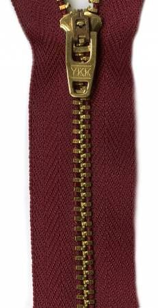 Metal Jean Zipper 7in Burgundy