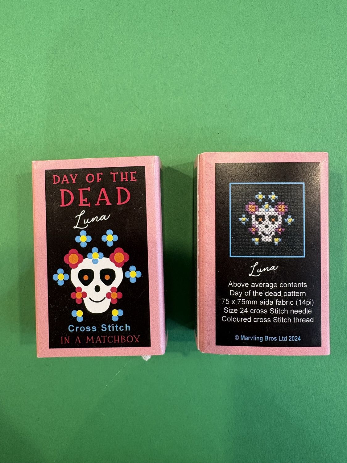 Mini Cross-stitch Kit - Day of the Dead Themed, Design: Luna