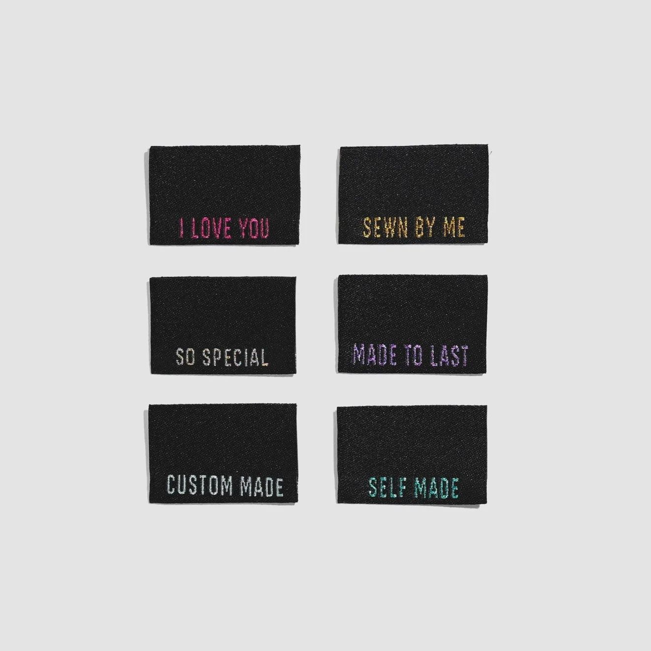 Metallic Side Seam (Black) Woven Labels - Kylie And The Machine