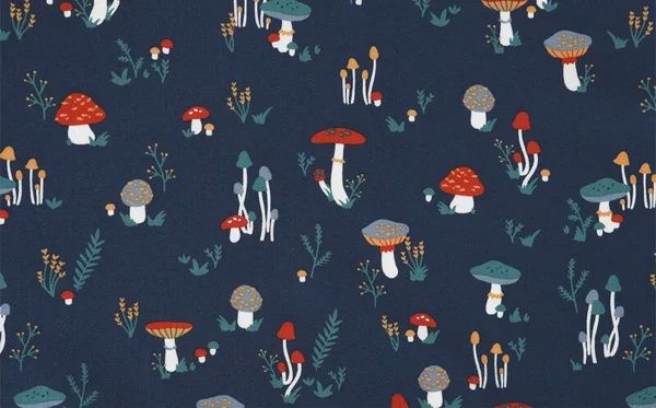 Mushroom Village Water Proof Cotton Fat Quarter Japanese Import