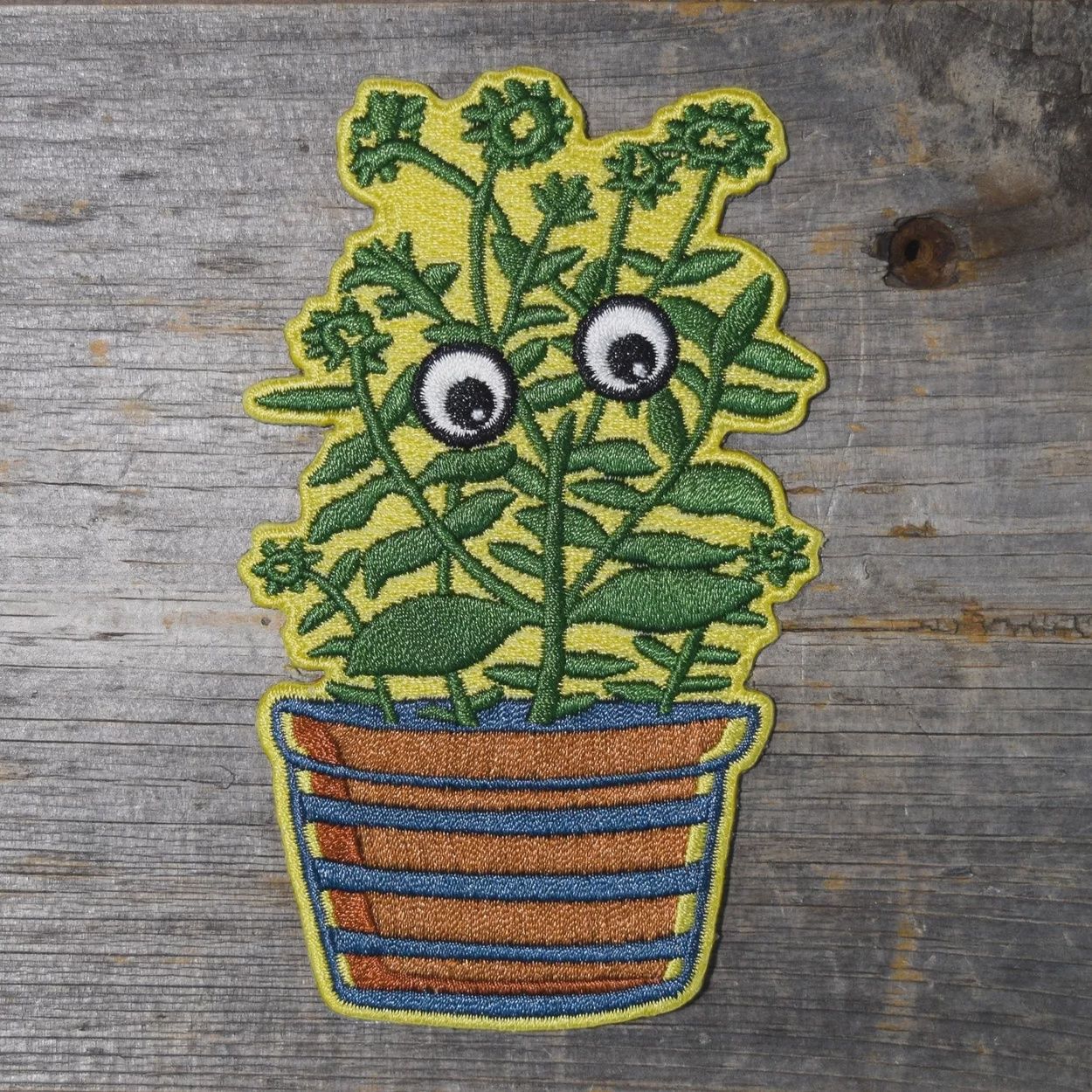 Plant with Google Eyes Patch  Quiet Tide Goods