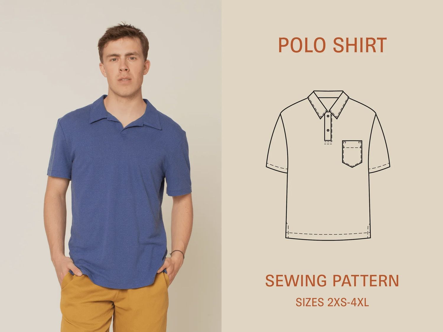 Polo Shirt Men's Pattern Wardrobe by Me