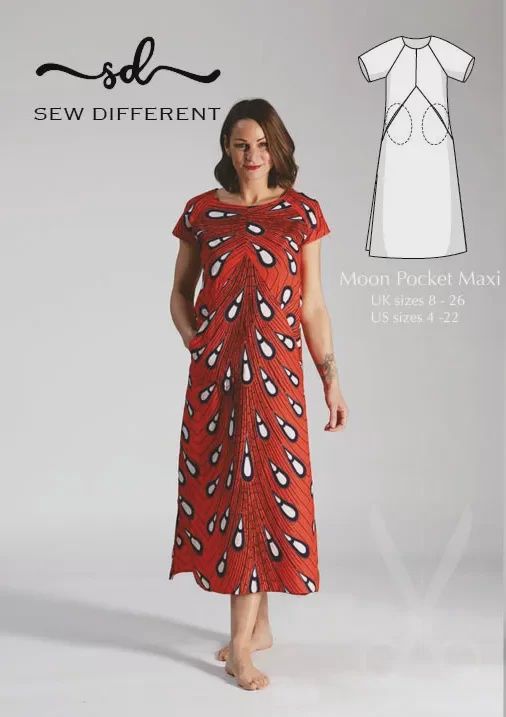 Moon Pocket Maxi Dress Sizes 8-26 Sew Different