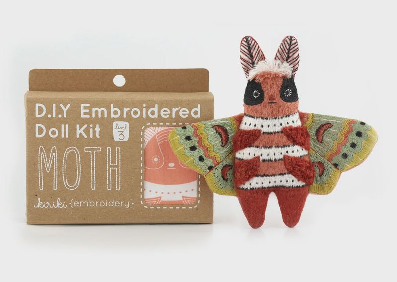 Moth Embroidery Doll Maker Kit Kiriki Press