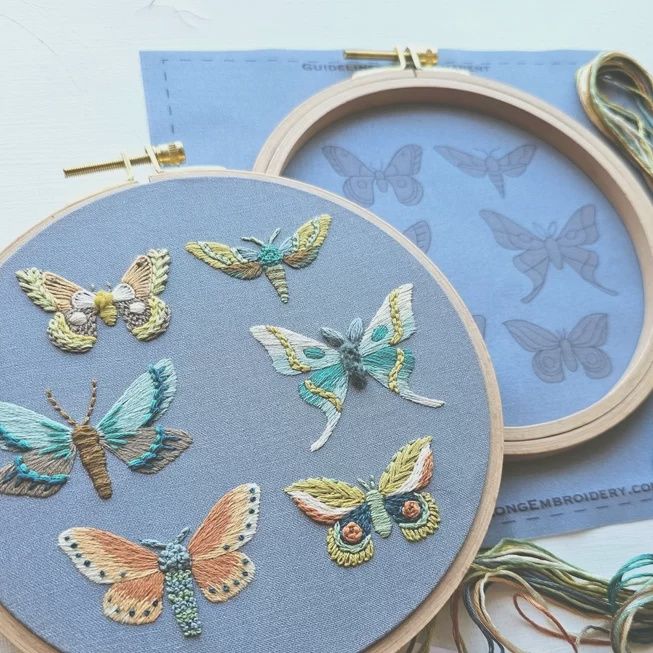 Moth Sampler Embroidery Kit Jessica Long