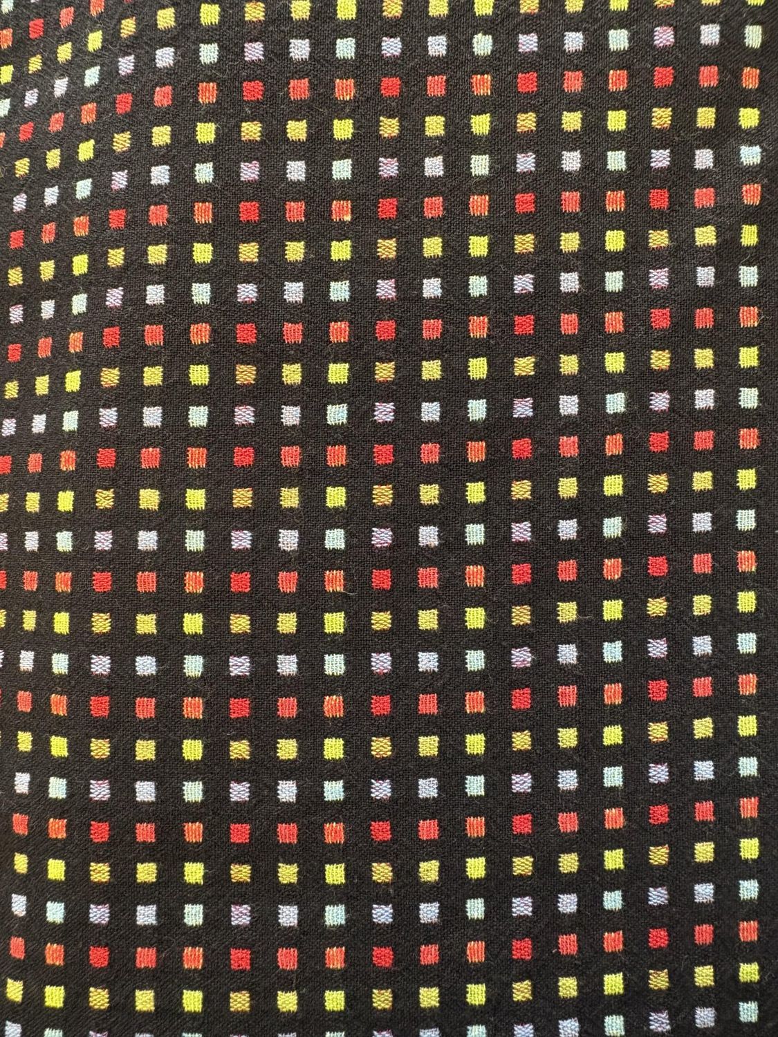 Multi Color on Black Yarn Dye Dobby Weave Cotton Japanese Import