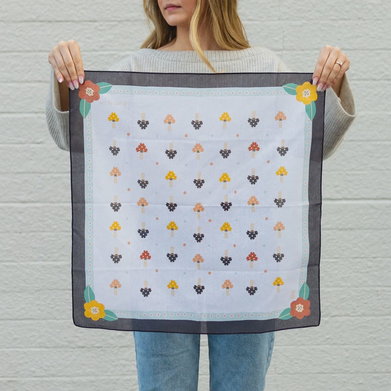 Mushroom Bandana Brown Art By Ciara