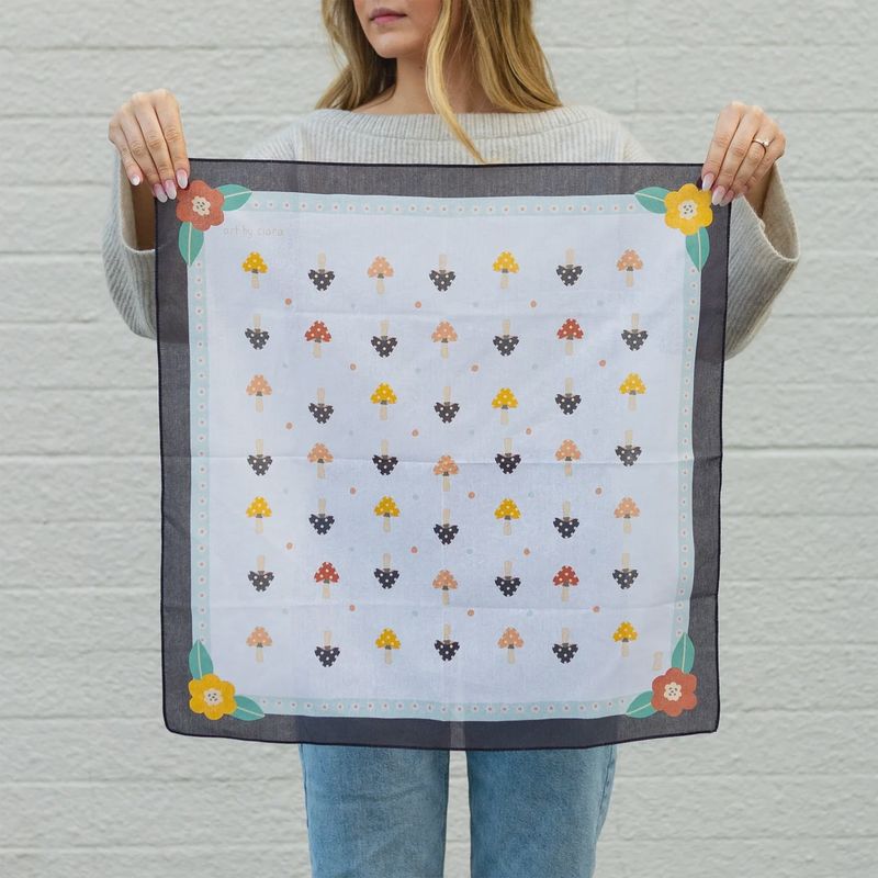 Mushroom Bandana Brown - Art By Ciara