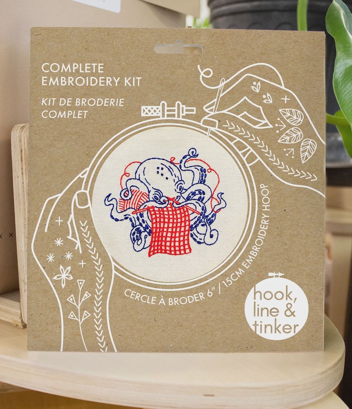 Octopus Knitting Embroidery Kit Hook Line &amp; Tinker