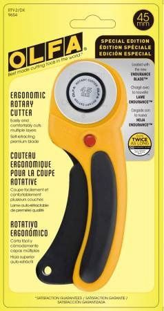 OLFA 45mm Ergonomic Rotary Cutter Yellow