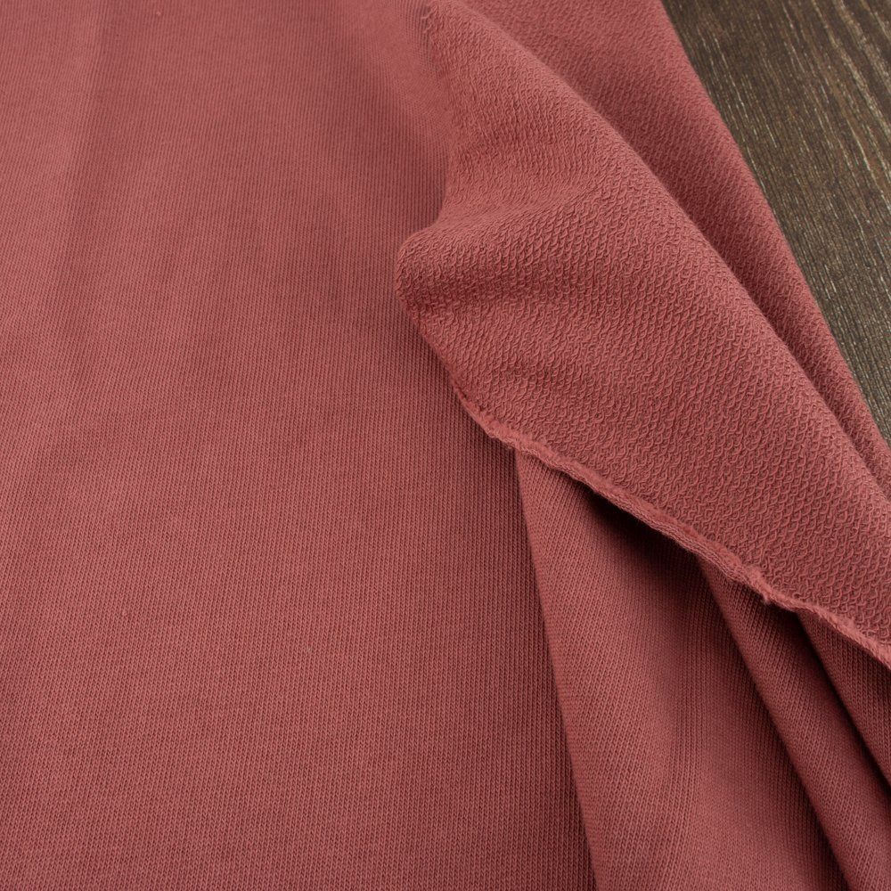 Organic Extra-Wide French Terry Knit - Marsala Wine