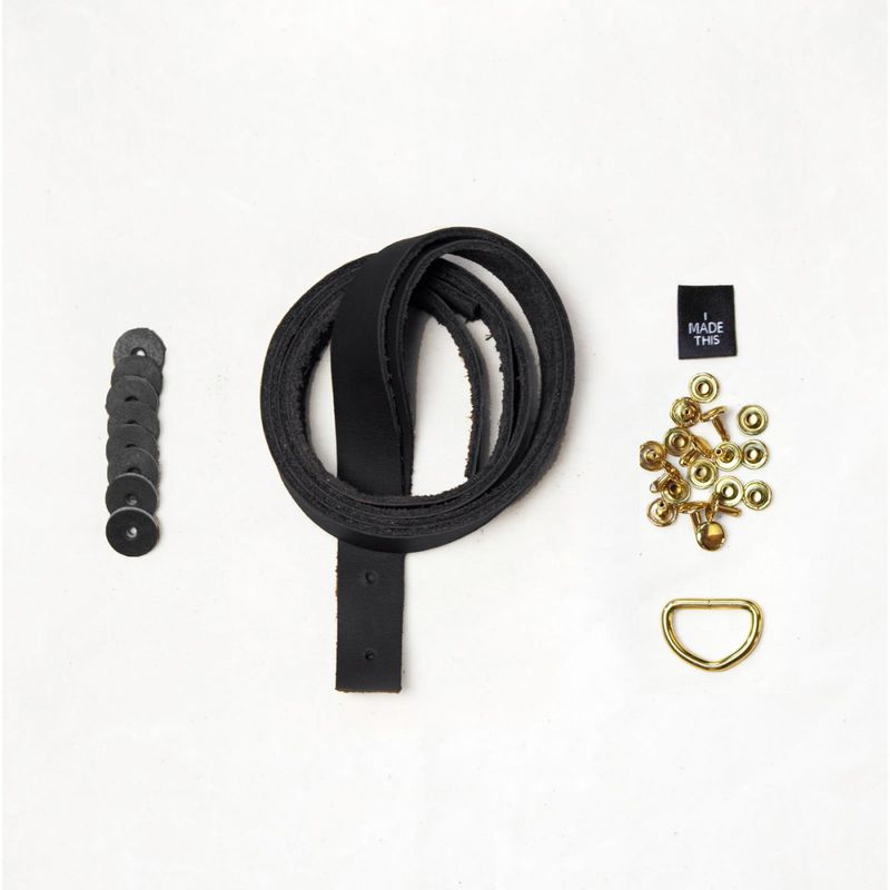 Portsmith Tote Leather + Hardware Kit Black Leather + Brass Hardware - Klum House