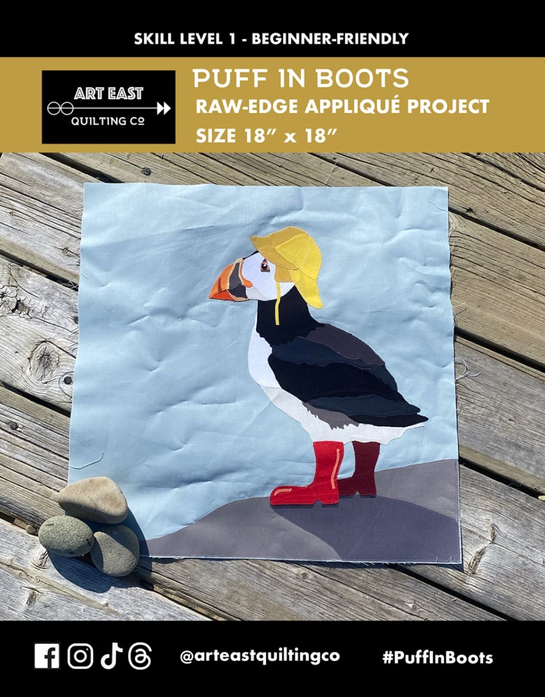 Puff In Boots Raw Edge Applique Project Art East Quilting