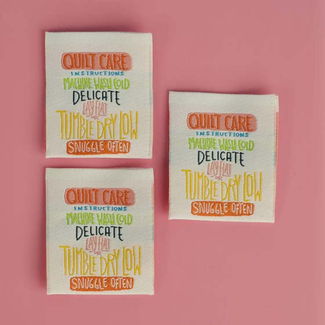 Quilt Care Designer Woven Labels 3 pack Kati Cupcake