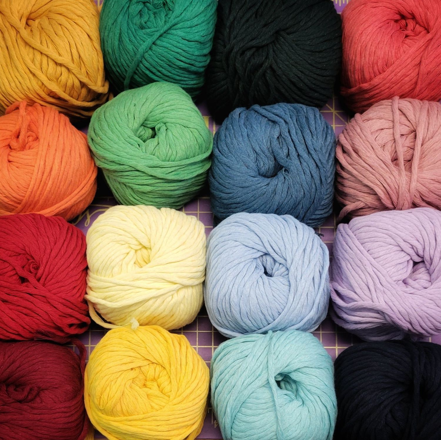 Recycled Cotton Macramé Cord Balls - 3mm 100g 70m (Assorted Colors)
