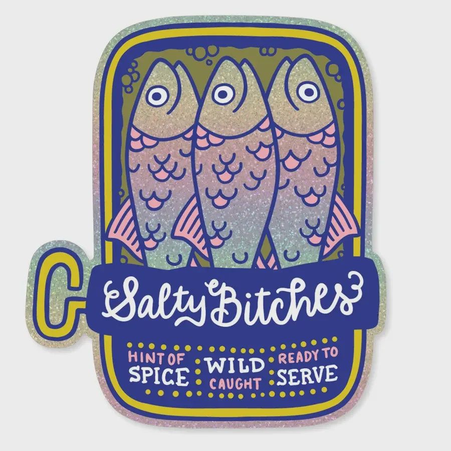 Salty Bitches Holographic Sticker Shelli Can