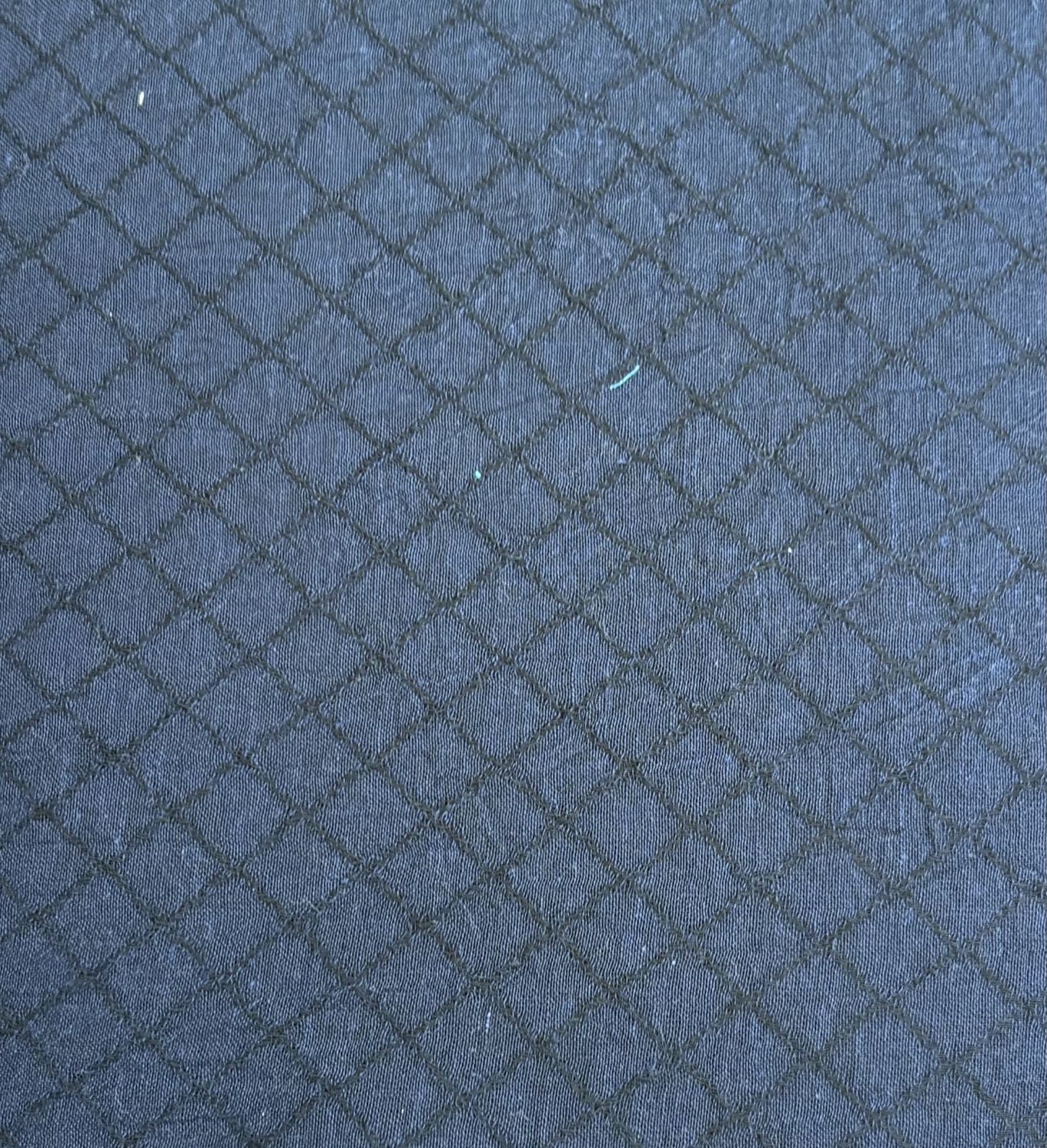 Navy Diamond Dobby Weave Yarn Dye Cotton Linen Blend Japanese Import Asaki