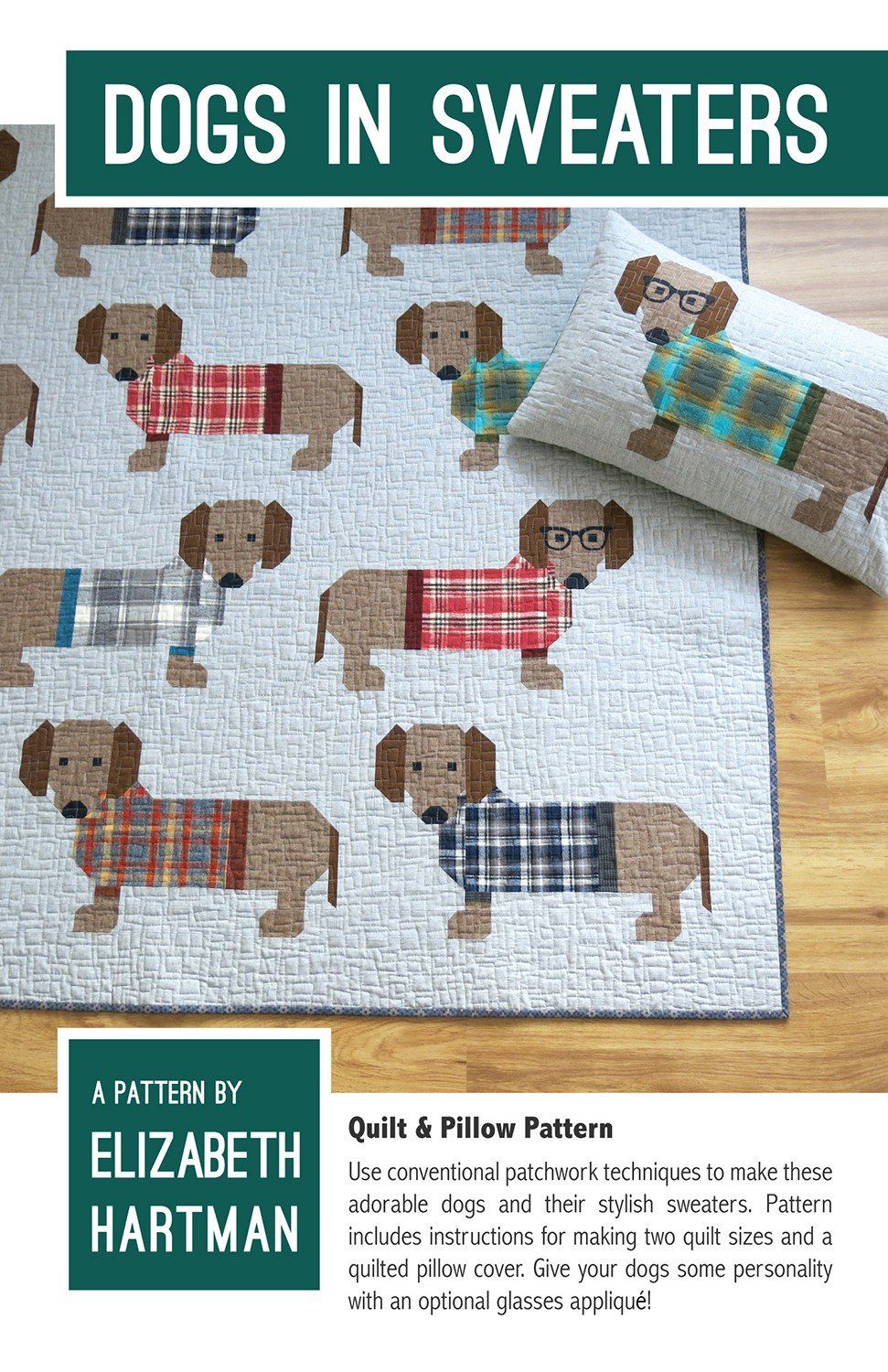 Pattern Dogs in Sweaters Quilt Patterns by Elizabeth Hartman